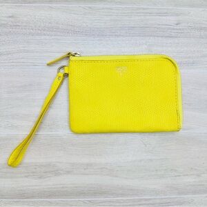 Fossil Brenna Wristlet in Bright Yellow Card Holder Wallet EUC